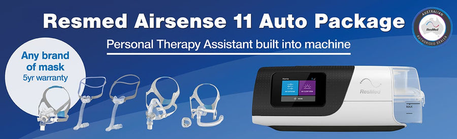 ResMed AirSense 11 Auto CPAP machine and mask package