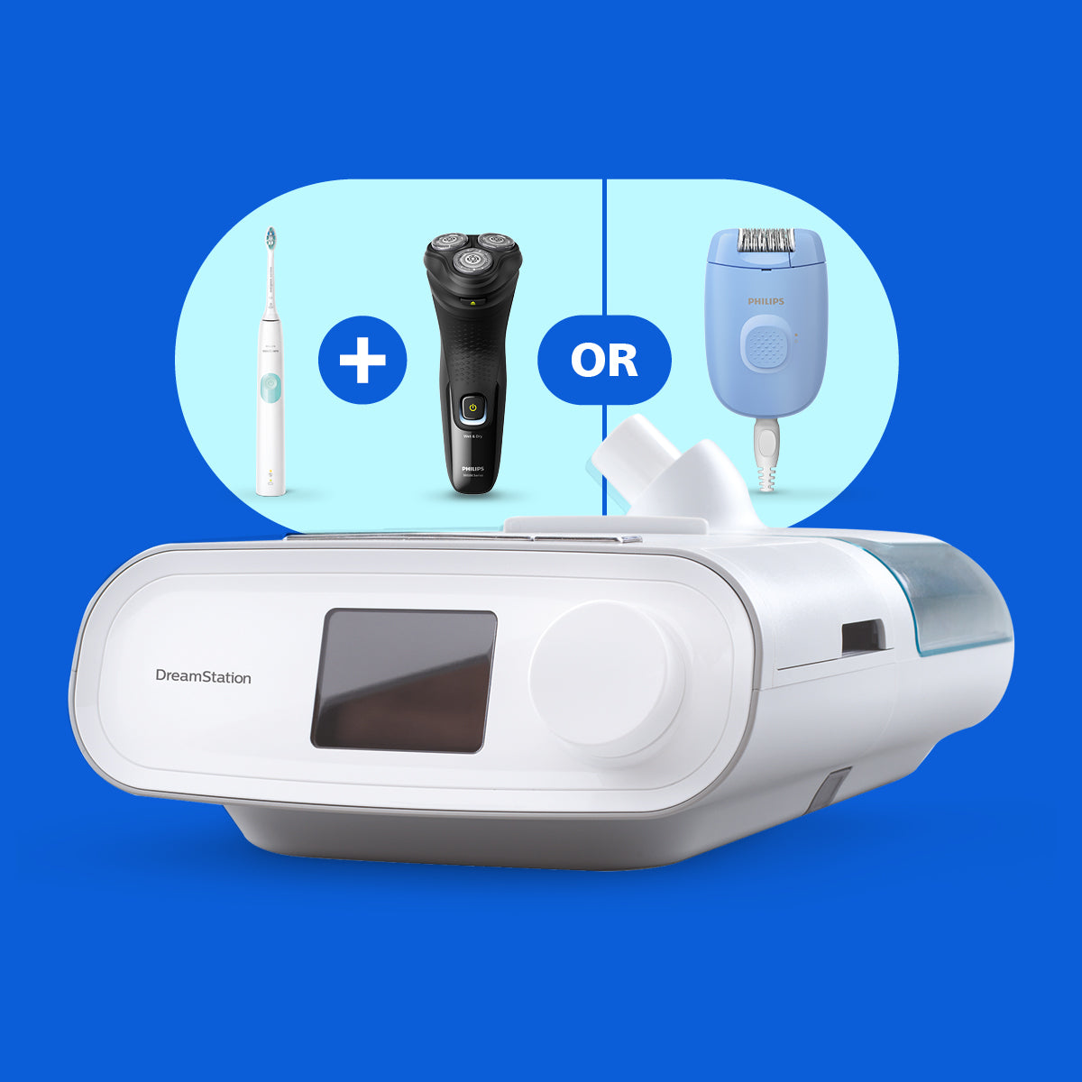 Philips Dreamstation Auto + Mask package + Bonus Sonicare + Bonus Shaver / Epliator