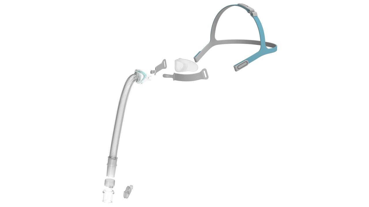 BMC N6 Nasal Mask Fitpack, all sizes included, with adjustable headgear, nasal cushion, and flexible tubing for sleep apnea therapy.
