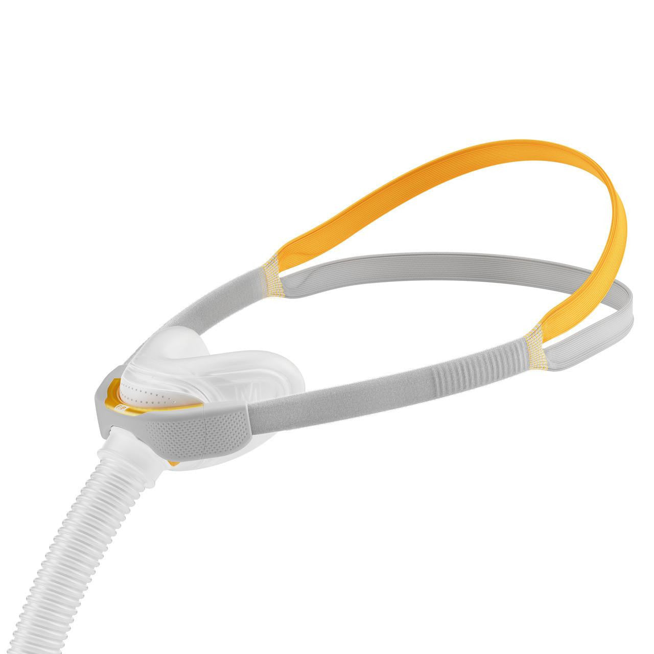 Fisher and Paykel Healthcare Fisher and Paykel Solo Nasal Interface - Individual size pack, medical respiratory device with nasal prongs and adjustable head straps.