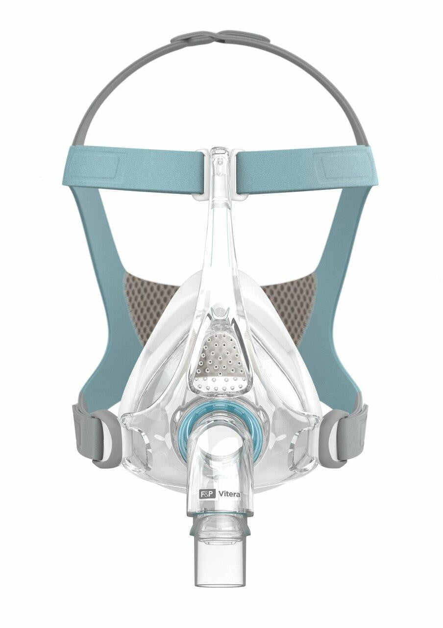 Fisher and Paykel Healthcare Fisher and Paykel Vitera CPAP Full Face Fitpack, a full face mask for CPAP therapy with adjustable straps and clear plastic frame.