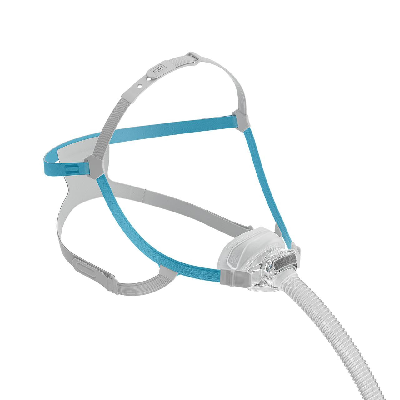 Fisher and Paykel Nova Nasal Mask, medical nasal CPAP mask with adjustable straps and cushioned interface for sleep apnea therapy.