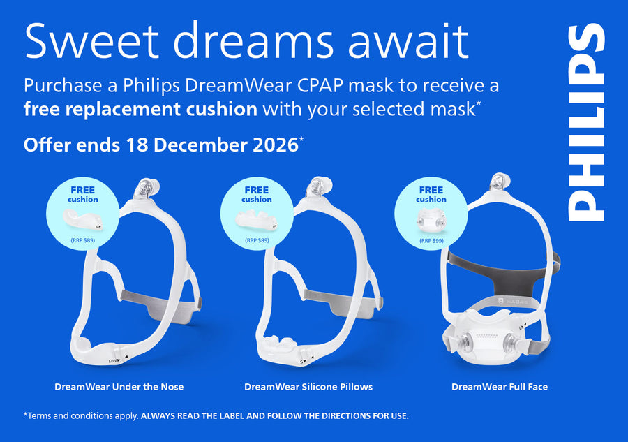 Free replacement cushion with a Philips DreamWear mask, until 18 December 2026