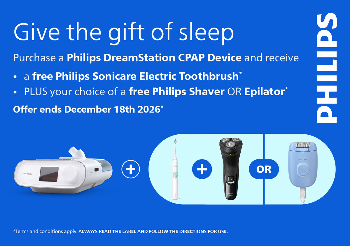 Free Philips Sonicare toothbrush and shaver or epilator with any Philips DreamStation, until 18 December 2026