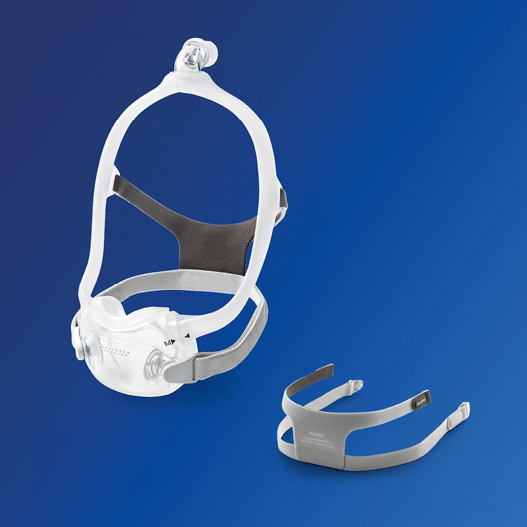 Philips Respironics DreamWear CPAP Masks, image showing a white CPAP mask with adjustable straps and a nose bridge designed for sleep apnea therapy.