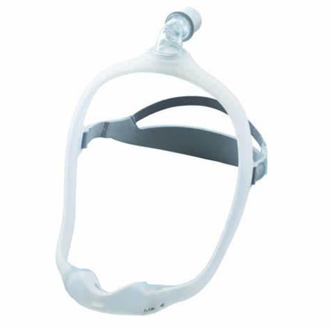 Philips Respironics Philips DreamWear Nasal Cushion Mask FitPack, white and gray CPAP nasal mask with head strap for sleep apnea therapy.