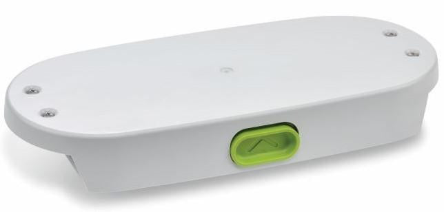 Philips Respironics SimplyGo Mini Standard Lithium Ion Battery, white portable medical device battery with green release latch