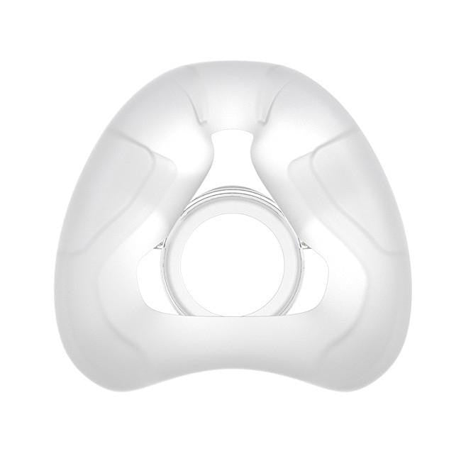 Resmed AirFit N20 Nasal Mask InfinitySeal Silicone Cushion, front view of the nasal mask with soft silicone cushion designed for comfortable sleep apnea therapy.