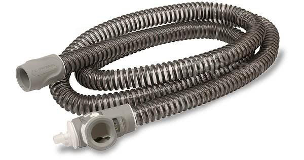 Resmed Airsense 10 ClimateLineAir Oxy Heated tubing, flexible coiled respiratory tubing with connectors at both ends.