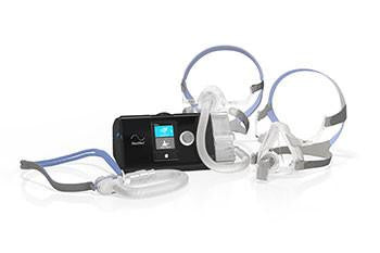 Resmed Airsense 10 Elite CPAP 4G Machine & Mask Package, modern CPAP machine with mask and tubing for sleep apnea therapy.