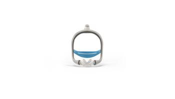 Resmed Airtouch N30i, front view of the sleek nasal pillow CPAP mask with soft silicone cushion and adjustable headgear for comfortable sleep therapy.