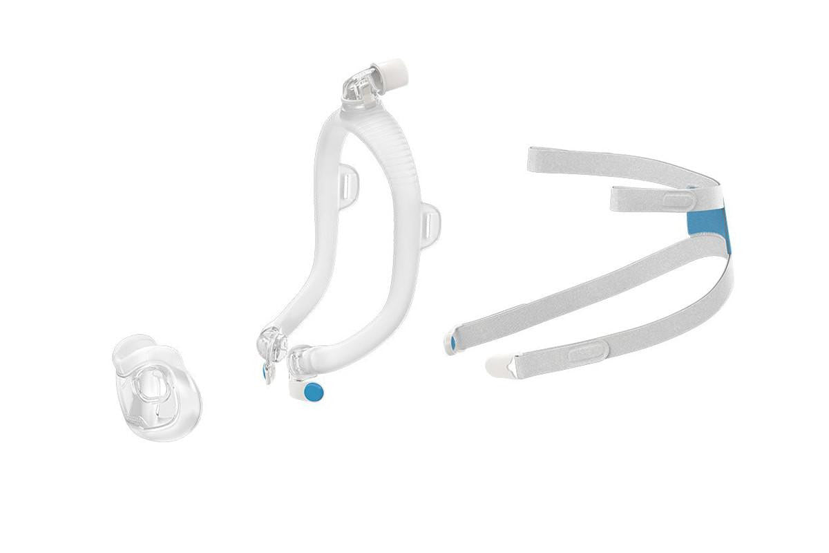 Resmed F30i Frame (Conduit), complete CPAP mask frame with conduit and headgear strap for sleep apnea therapy.