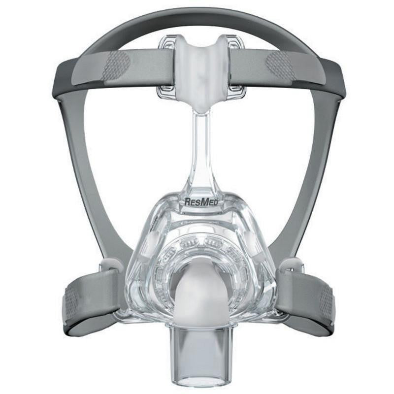 Resmed Mirage FX, clear CPAP mask with adjustable straps and cushioned nasal pad for sleep apnea therapy.