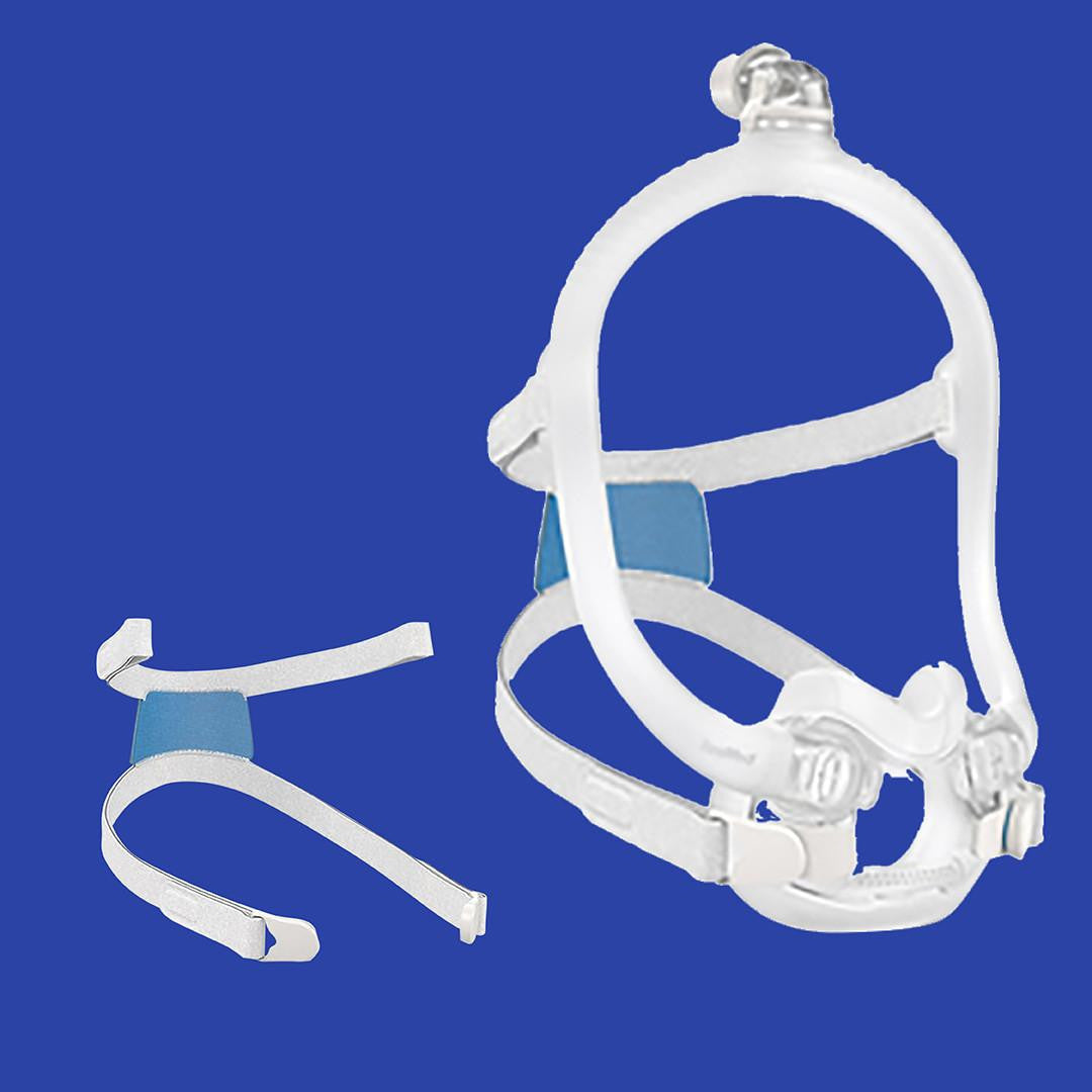 ResMed AirFit F30i CPAP mask, medical sleep apnea mask with headgear and silicone cushion components.