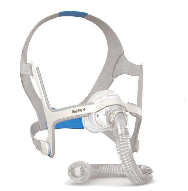 ResMed AirFit N20 Nasal Mask, medical sleep apnea mask with adjustable headgear and attached breathing tube.