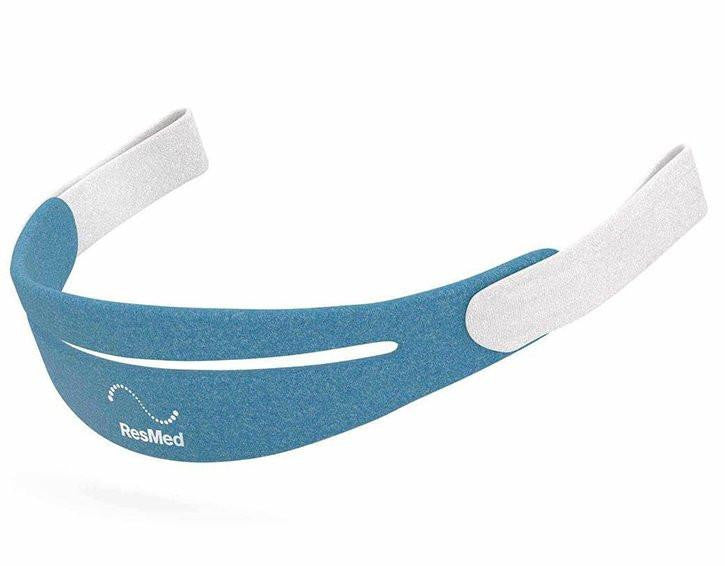 Resmed ResMed AirFit N30i/P30i Headgear, blue and white, adjustable headgear for sleep apnea therapy with soft fabric straps for comfort