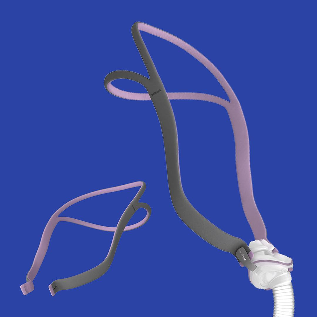 Resmed ResMed AirFit P10 for Her Pillows mask, soft nasal pillows and headgear for comfortable sleep apnea therapy.