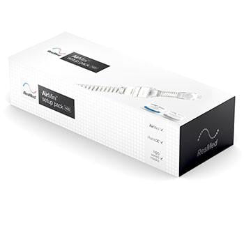 Resmed ResMed AirMini™ N20 Setup Kit (No Mask), image showing the white boxed packaging of the setup kit with a small illustration of the air tube and the ResMed logo.
