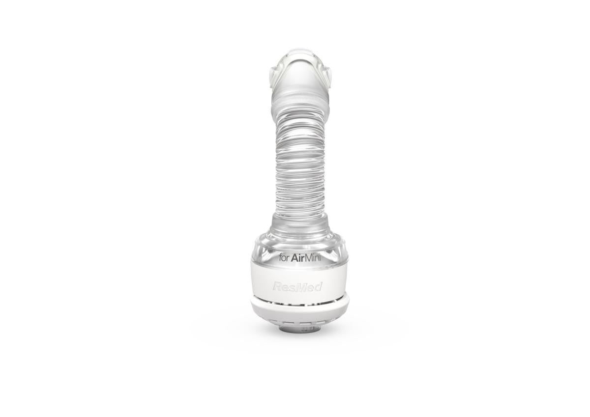 ResMed N20 Connector for AirMini, a transparent medical device component for connecting the AirMini CPAP machine.