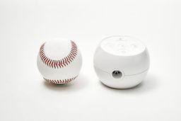 Transcend Micro Auto, product image of a white baseball-shaped device and a small white electronic gadget.
