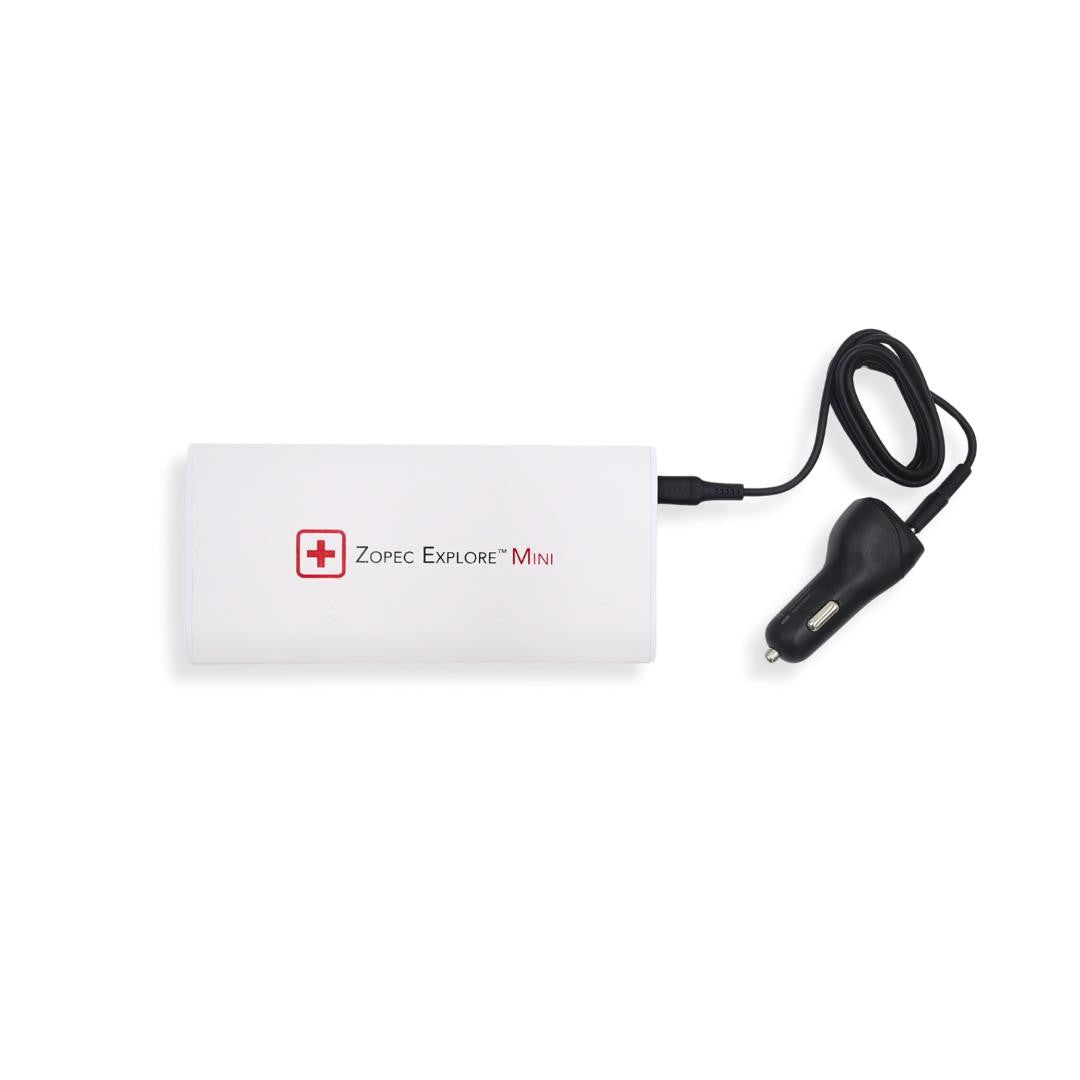 Zopec Battery Smart Charger Charger (PD 45W), portable power bank with a USB-C port and attached car charger plug for charging devices on the go.