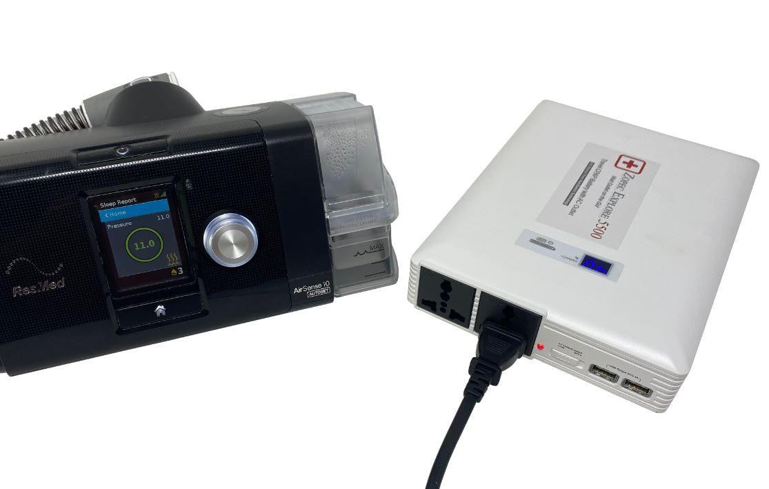 Zopec Explore 5500, portable air purifier with a digital display and multiple USB ports.